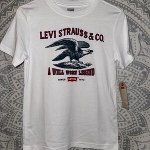 Levi's White Tee with Eagle Graphic